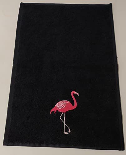 2-Pack Flamingo Embroidered Fingertip Towels, 100% Turkish Cotton, 11x18"