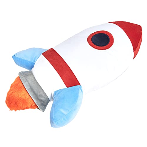 Kids Space Rocket Decorative Pillow, Ultra-Soft Spaceship Accent Cushion