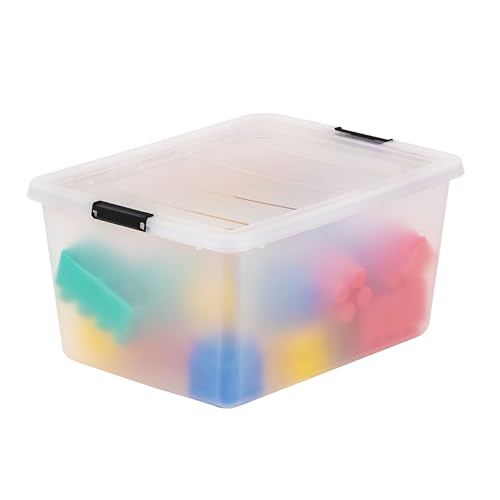 IRIS USA 32.5 Quart Plastic Storage Box with Latching Lid 6-Pack