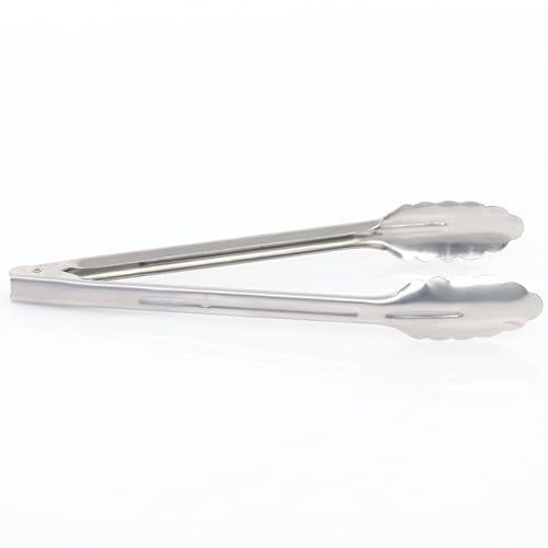 Adcraft Extra Heavy Utility Tongs, 12", Pack of 12, in Stainless Steel (XHT-12)