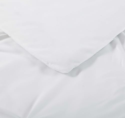 Pleated Twin XL Duvet Set - White Microfiber Polyester, 2-Piece