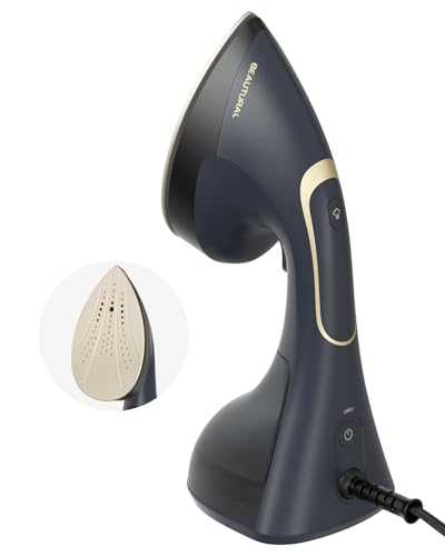 BEAUTURAL Handheld 2-in-1 Garment Steamer & Iron, 1200W Navy