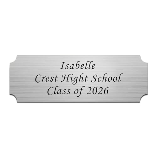 Custom Engraved Metal Name Plate - 1" x 3" Adhesive Personalized Plaque