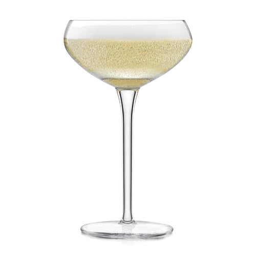 Libbey Signature Kentfield 4-Piece Coupe Cocktail Glass Set - Tall Stem, 9oz, Elegant Gift for Weddings & Parties