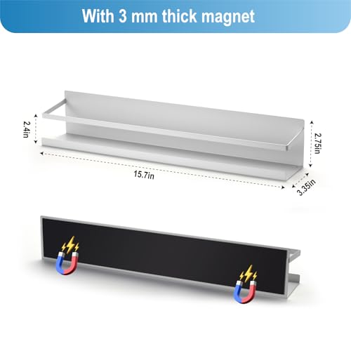 Magnetic Metal Bookshelf for Whiteboard - 15.8-inch Wall Display Organizer