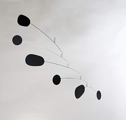 Handmade Metal Art Mobile - Midcentury Modern Black Hanging Sculpture