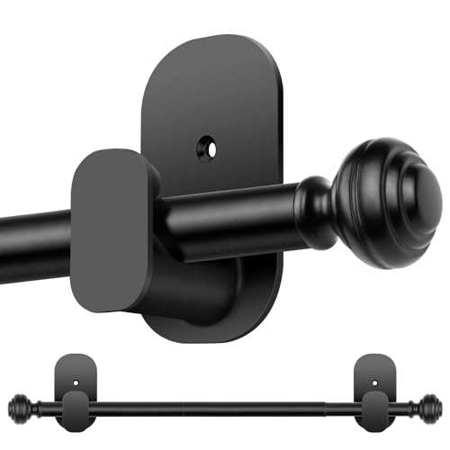 No Drill Adjustable Curtain Rod 32 to 86 Inches - Black Drapery Rod