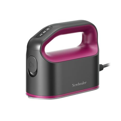 Newbealer Ash Pink Smart Steam Iron 1200W Travel & Delicate Fabric Safe