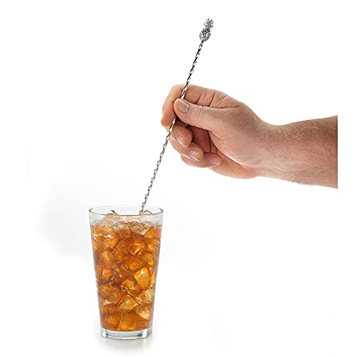 Barfly Stainless Steel Swizzle Stick - 13 3/8" Cocktail Mixing Tool, Twisted Design