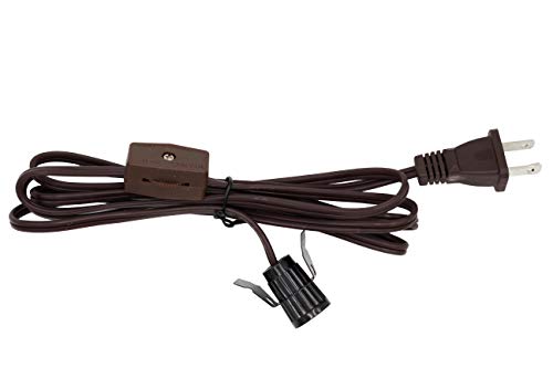 Creative Hobbies Clip-in Lamp Cord with 7W Bulb - Brown, 6 ft, on/off