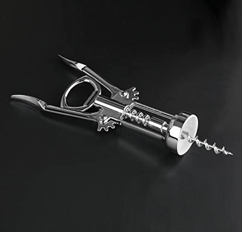 7-Inch Zinc Alloy Wing Corkscrew with Bottle Opener - Durable Barware Tool