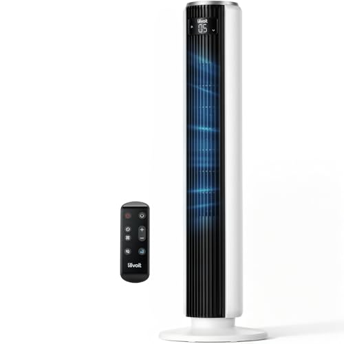Levoit 36-Inch Quiet Tower Fan for Bedroom with Remote, 5 Speeds and 90° Oscillation