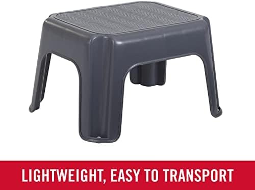 Rubbermaid One-Step Stool - Durable 7" Height Gray Step Stool for Kids & Home | Supports Up to 200 Pounds
