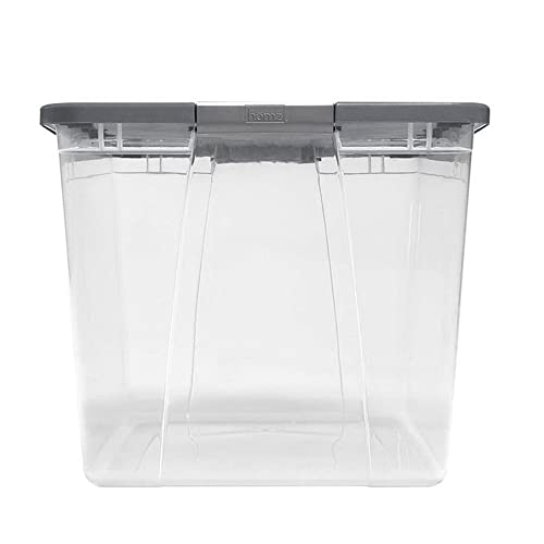 Clear Plastic Storage Bin with Latching Lid 64 Qt 2 Pack