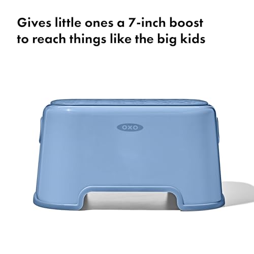 Non-Slip Toddler Step Stool for Bathroom and Kitchen, 7-Inch Height