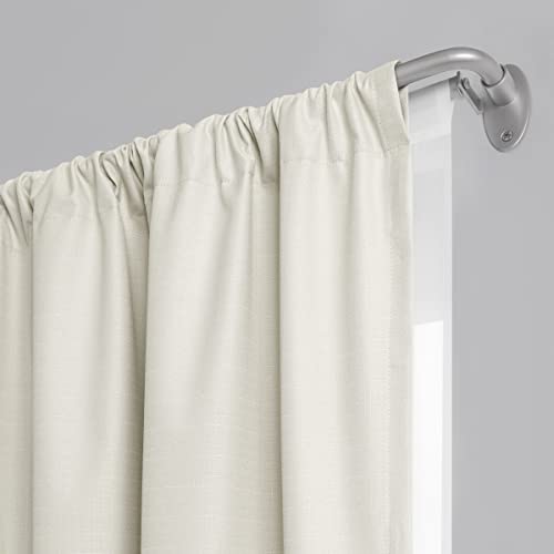 Eclipse Clinton Blackout Curtain Rod, 5/8 Inch Double Bar Wrap Around Adjustable - Fits Windows 48 to 86 Inch, Brushed Nickel Finish