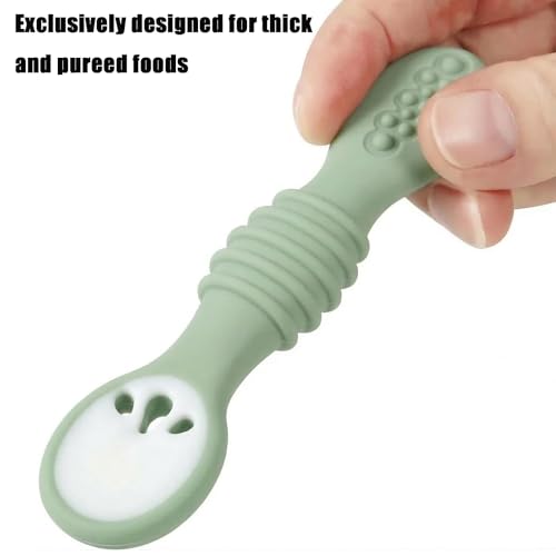Silicone Baby Feeding Spoons 6-Pack for Self-Feeding and Weaning