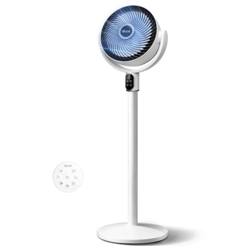 Quiet Standing Pedestal Fan with 90° Oscillation and Remote