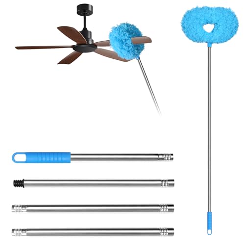 Microfiber Ceiling Fan Duster with Extendable Pole - Bendable Cleaning Brush