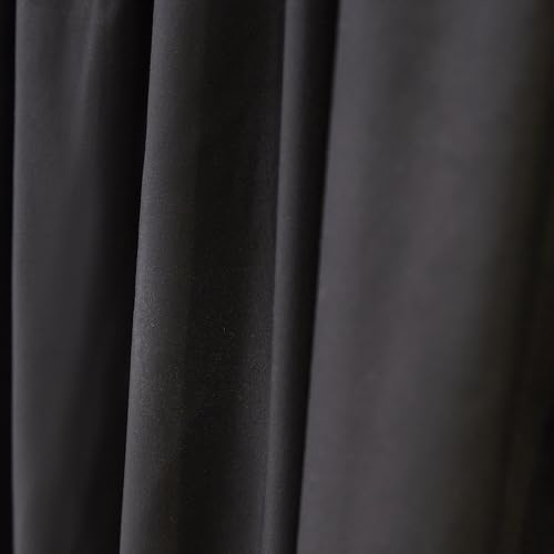 Black Canopy Bed Curtains - Queen Size Breathable Microfiber Drapes