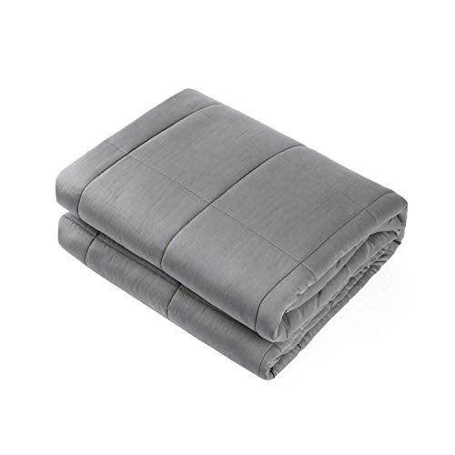 Queen Size 15lbs Weighted Blanket with Glass Beads - Dark Grey
