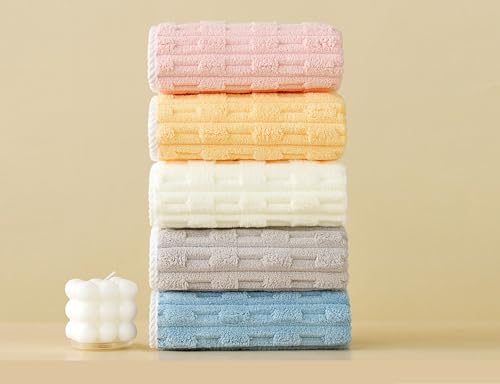 3-Pack Microfiber Hand Towels - 14x29 Inch Soft Striped Bathroom Towels