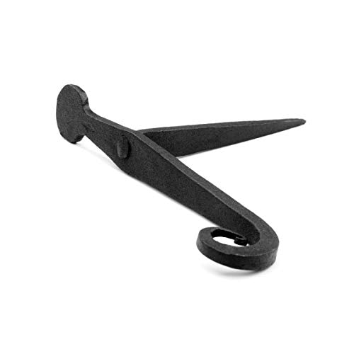 7-Inch Rat Tail Wrought Iron Shutter Dogs - Black Masonry Mount (Pair)