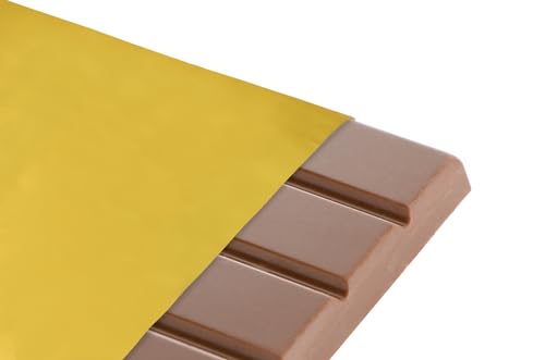 Penta Angel Gold 50pcs Candy Bar Wrappers; Foil Backing for Chocolate Bars, 16x19 cm