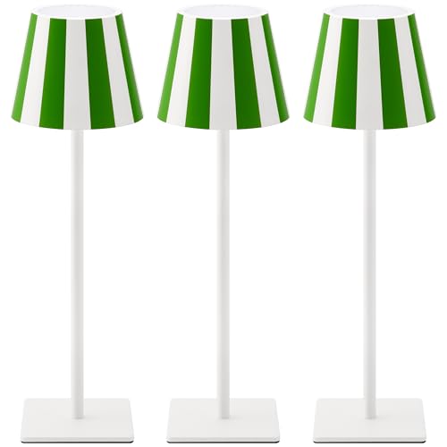 UME Green 3-Pack Cordless Rechargeable Table Lamps with Dimming & 3 Color Temps