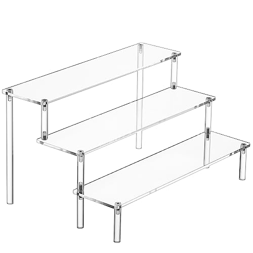 3-Tier Clear Acrylic Display Riser Stand for Perfume, Collectibles & Cupcakes