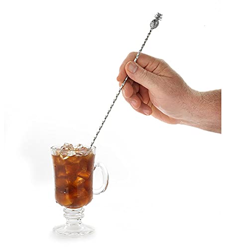 Barfly Stainless Steel Swizzle Stick - 13 3/8" Cocktail Mixing Tool, Twisted Design