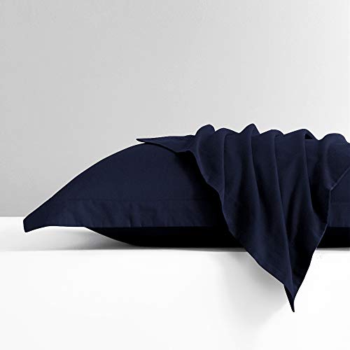Microfiber Standard Pillow Shams Set of 2 - Navy Blue Envelope Closure