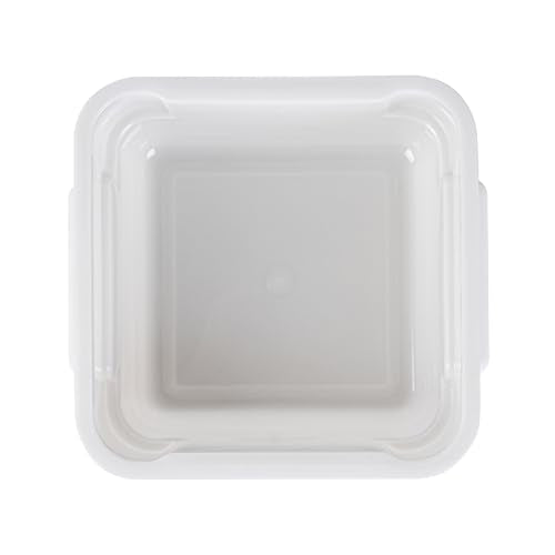 Restaurantware Food Storage Container 10 Pack of 2 qt Plastic Kitchen Storage Bin with Volume Markers Space-Efficient Design Dishwasher-Safe Polypropylene White