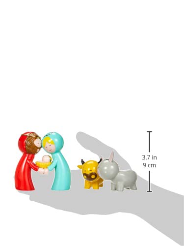 Alessi Happy Eternity Baby Nativity Scene Figurines Set - Hand Decorated Porcelain, One Size