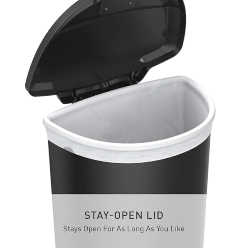 50 Liter Kitchen Step Trash Can with Secure Slide Lock and Steel Pedal