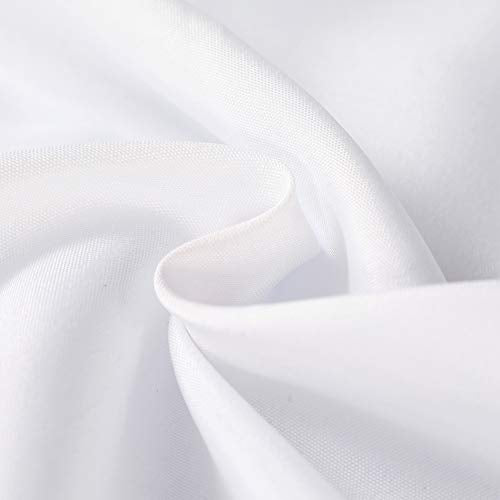 120-Inch Round Polyester Tablecloth, Washable White Table Cover for Events