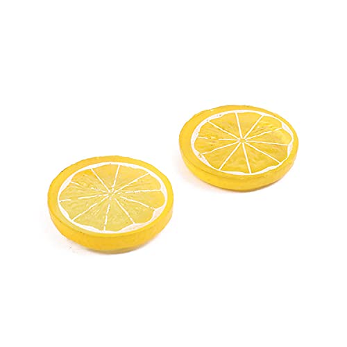 15 Pcs 2 Inch Yellow Artificial Lemon Peels for Decoration