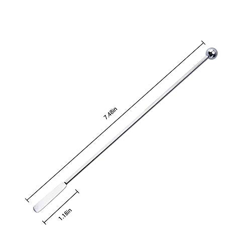 Silver 20 pcs Stainless Steel Coffee & Cocktail Stir Sticks 7.4" Reusable Barware