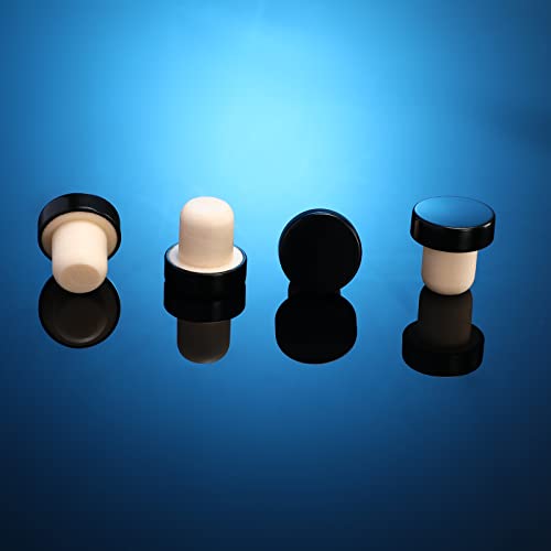 T-Shaped Reusable Wine Bottle Stoppers (24 Pack) - Black Sealing Plugs
