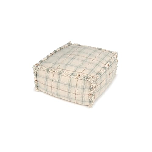 Lorena Canals Handloom Cotton Pouf Blue Sage 1'4" x 1'4" x 8" Indoor Decor