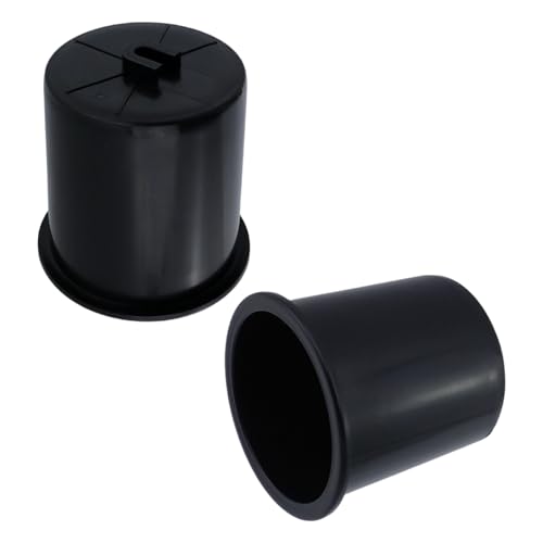 2-Pack Black Recessed Cup Holder Inserts for Sofas, Poker Tables, and RVs