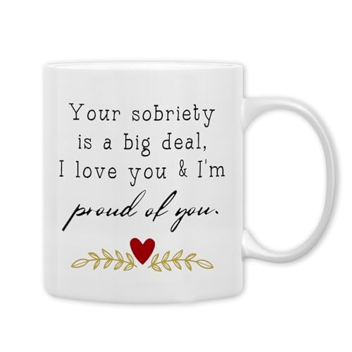Sobriety Gifts Coffee Mug - Inspirational Sober Tea Cup for Women Men, 11oz Ceramic