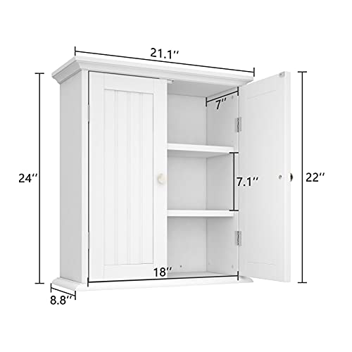 ChooChoo White Over-The-Toilet Bathroom Wall Cabinet - 21.1 x 8.8 Inches