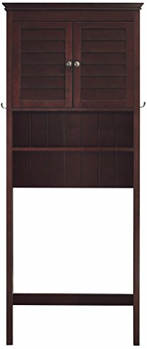 Crosley Lydia Over-the-Toilet Bathroom Cabinet - Large Espresso Coastal Style