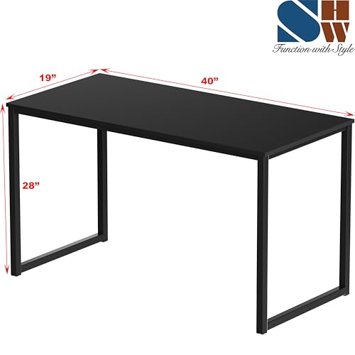 40-Inch Home Office Computer Desk - Compact Mission Style Table, Black