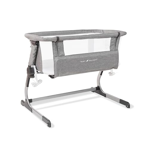 Baby Delight Grey Beside Me Dreamer Bassinet Bedside Sleeper - 7-Position Height Adjustment