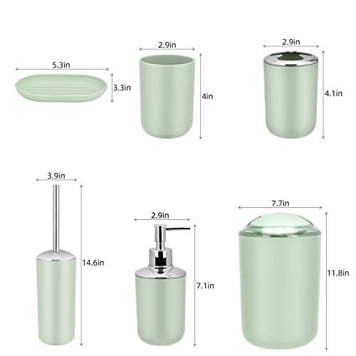 7-Piece Bathroom Accessory Set with Trash Can, Toilet Brush, and Soap Dispenser