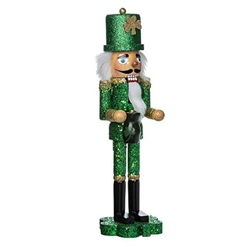 Kurt Adler 15-Inch Irish Nutcracker on Shamrock Base