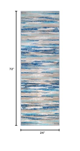 2x6 Washable Runner Rug, Non-Slip Abstract Hallway Carpet for Kitchen