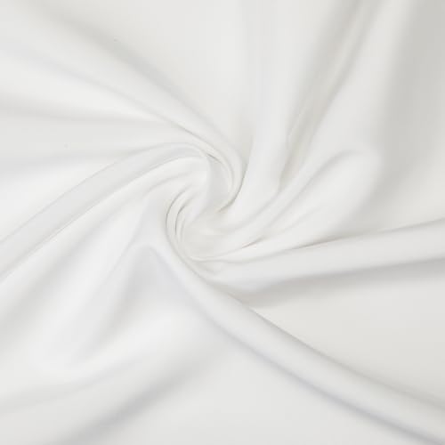52x52 Inch Square Polyester Tablecloth - Washable White Fabric for Tables